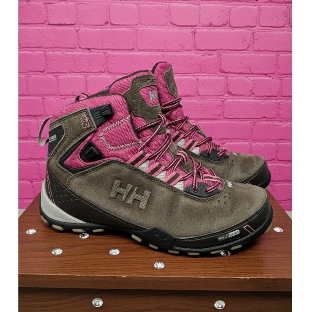 🔥Helly Hansen🩷🤎🩷 Helly Tech XP Waterproof Hiking Boots Womens 6.5 Brown Pink